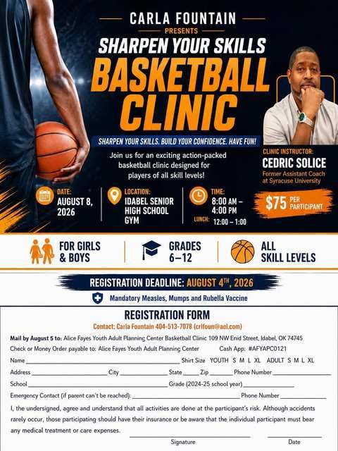2nd Annual Sharpen Your Skills Basketball Clinic flyer