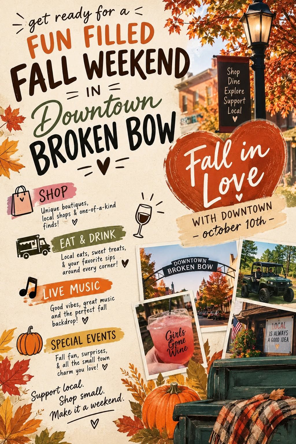 Fall in Love with Downtown Broken Bow flyer