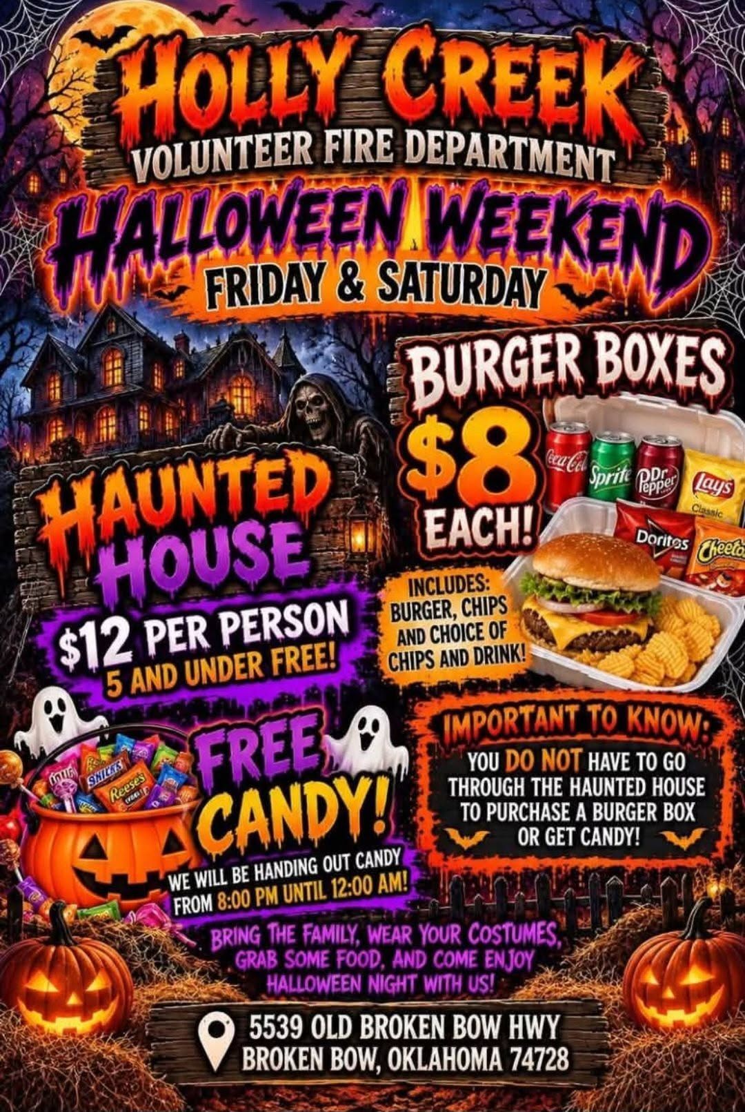 Halloween Weekend at Holly Creek Volunteer Fire Department flyer