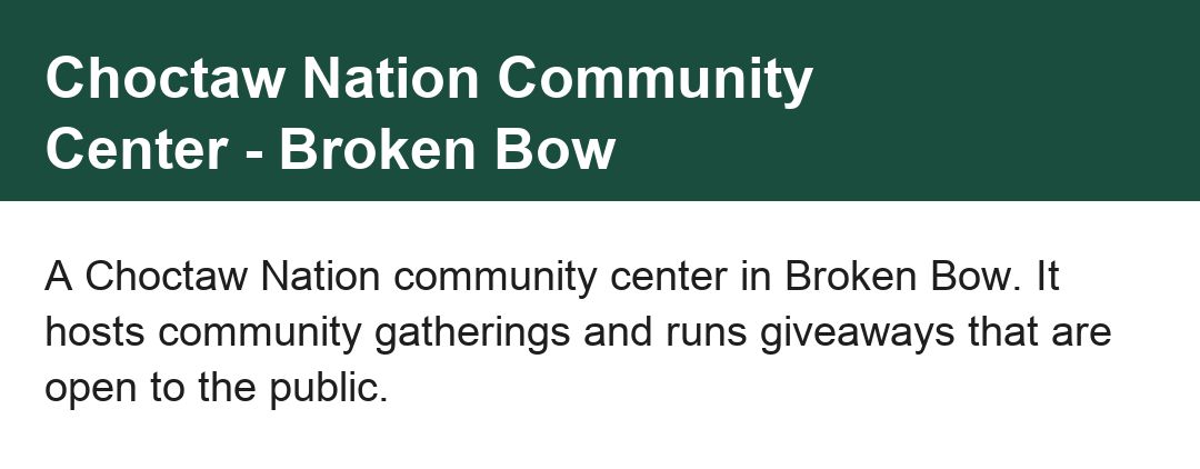 Choctaw Nation Community Center - Broken Bow photo 1
