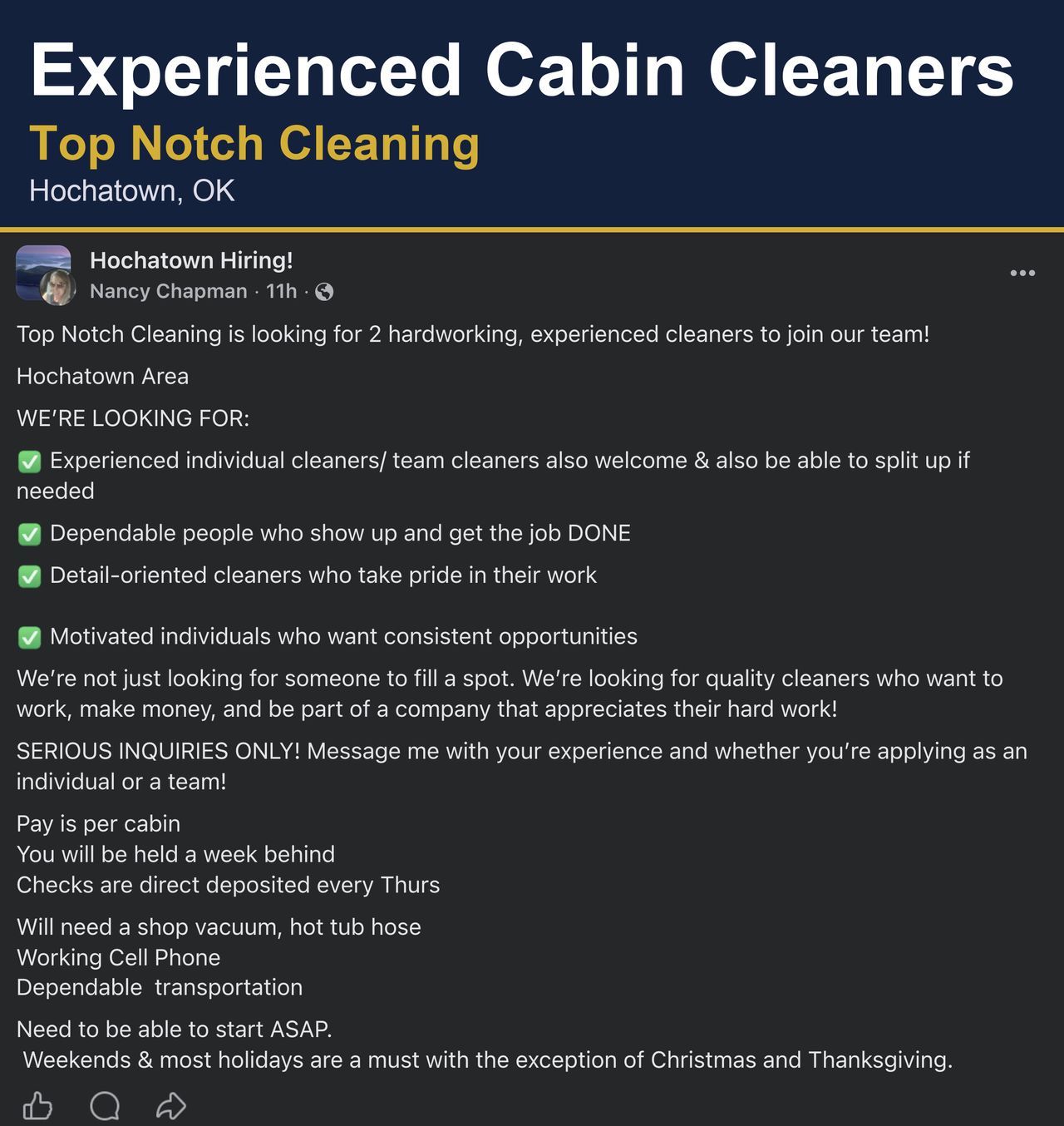 Experienced Cabin Cleaners image