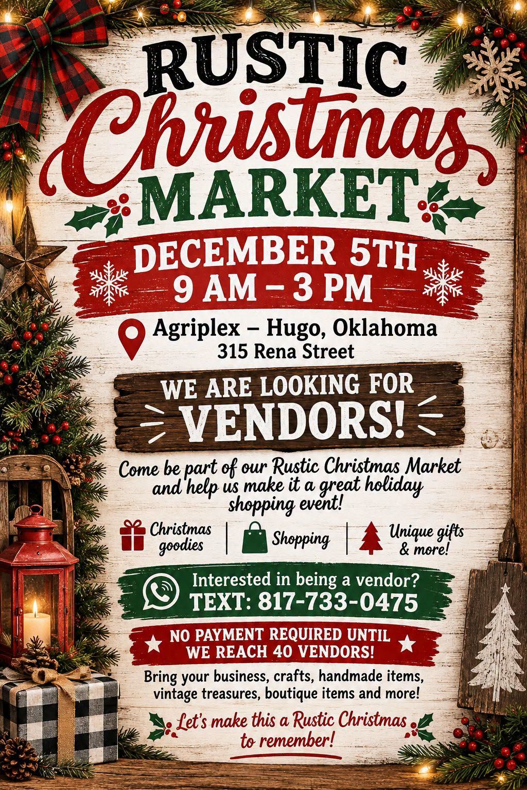 Rustic Christmas Market flyer