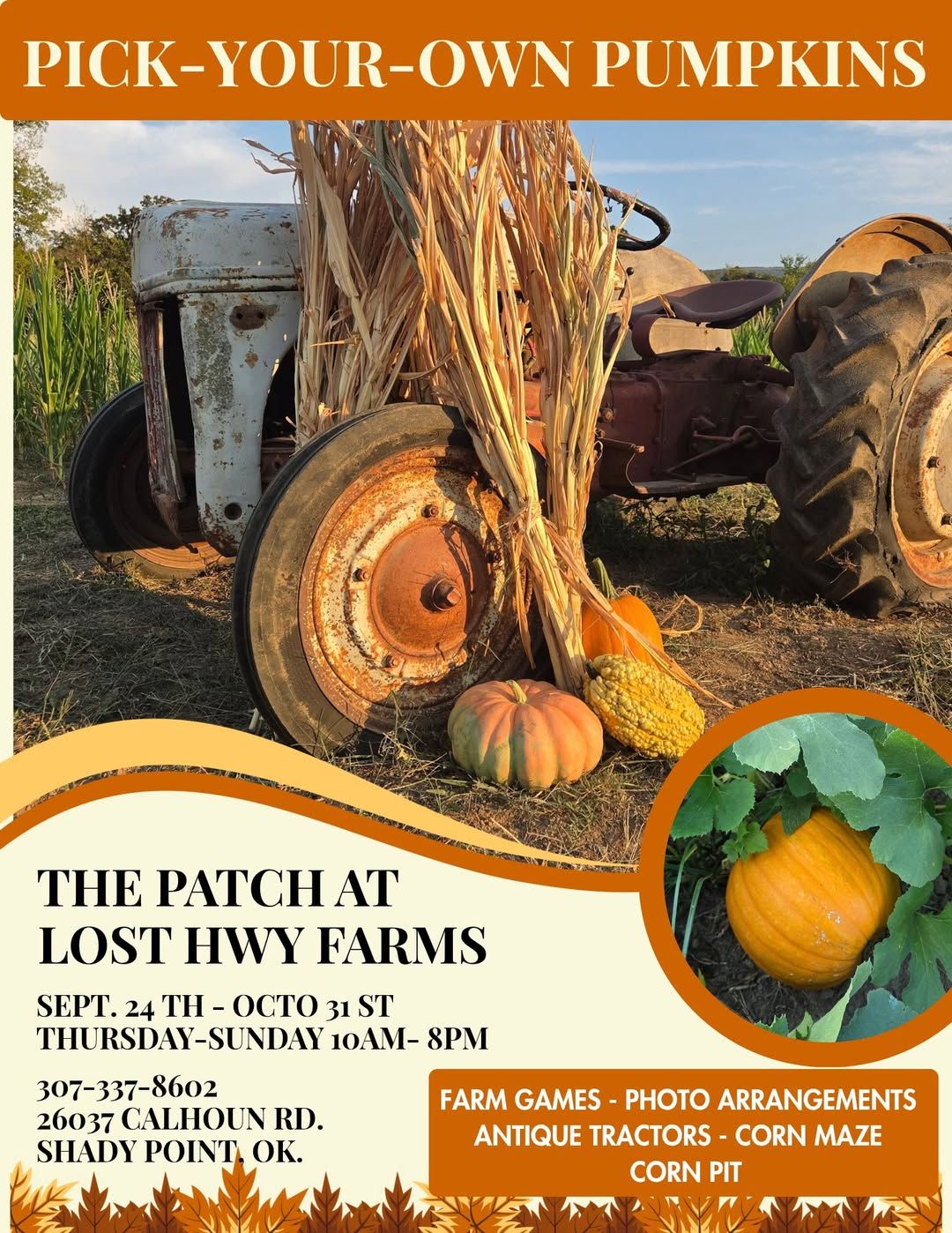Final Pumpkin Patch Weekend at The Patch at Lost Hwy Farms flyer