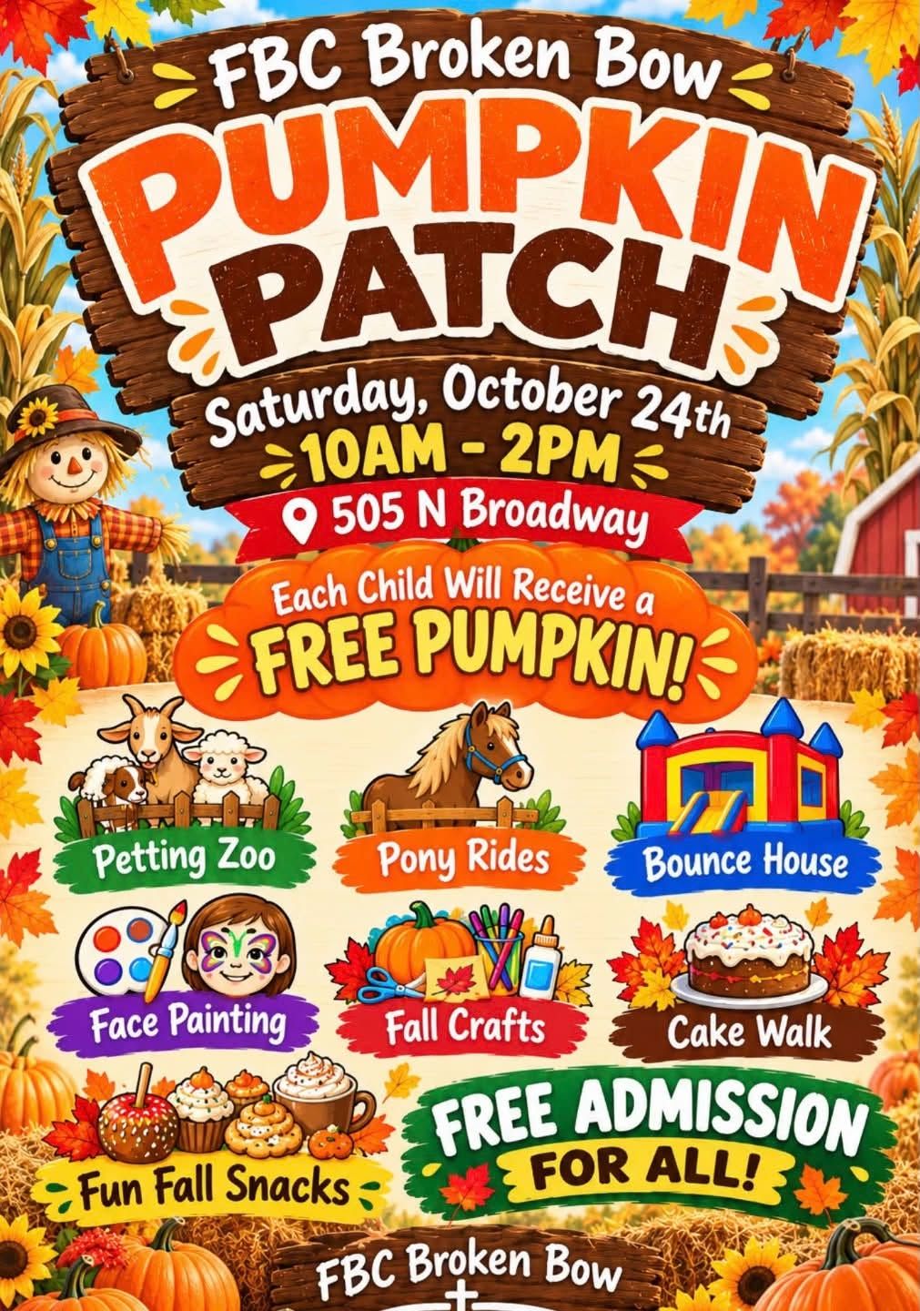 FBC Broken Bow Pumpkin Patch flyer
