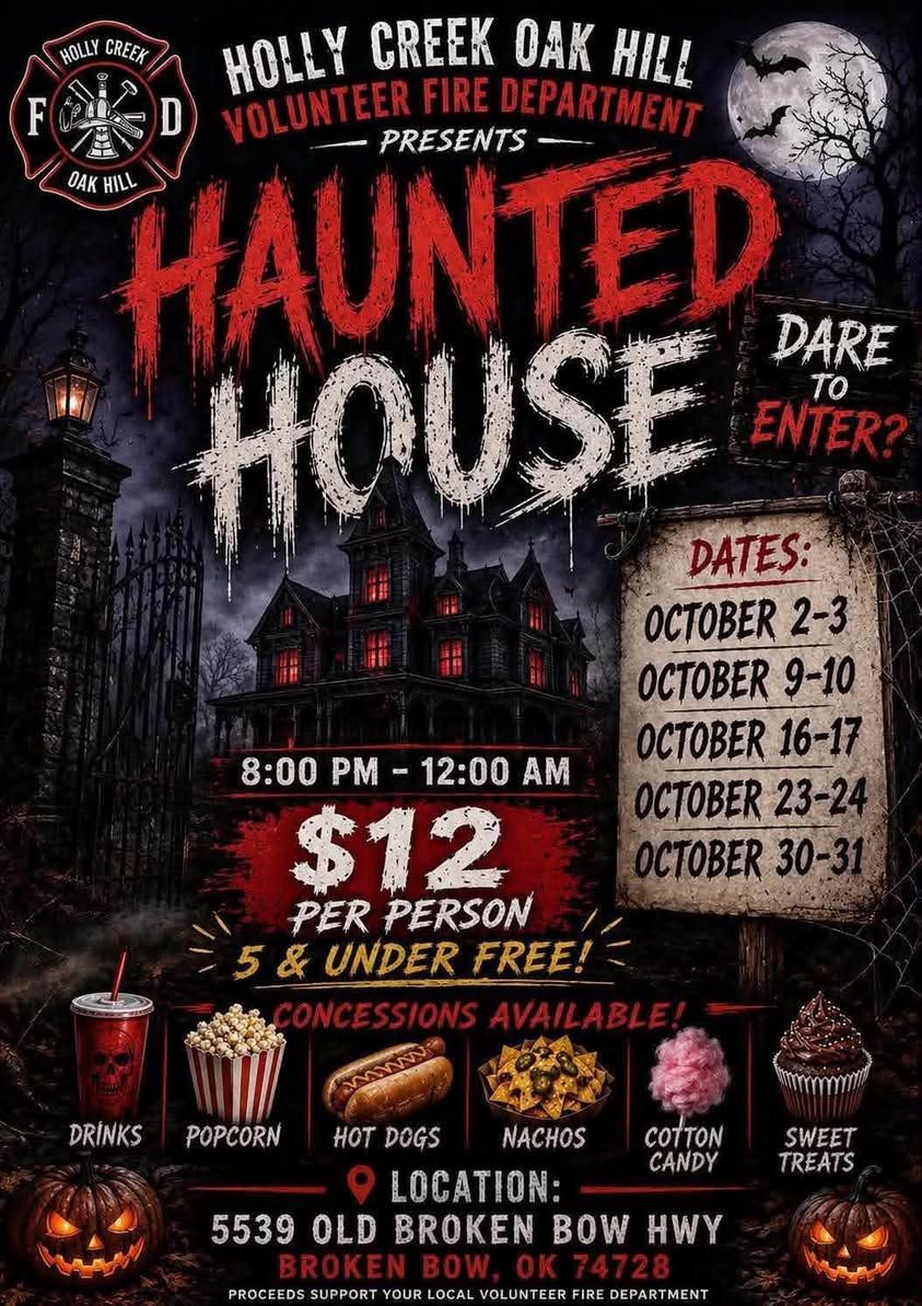 Holly Creek Oak Hill VFD Haunted House flyer