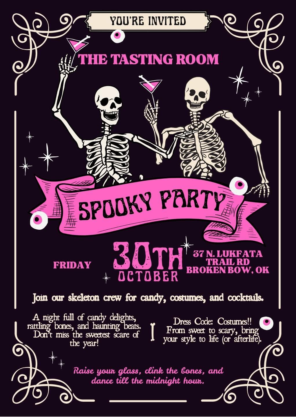 Spooky Party at The Tasting Room flyer