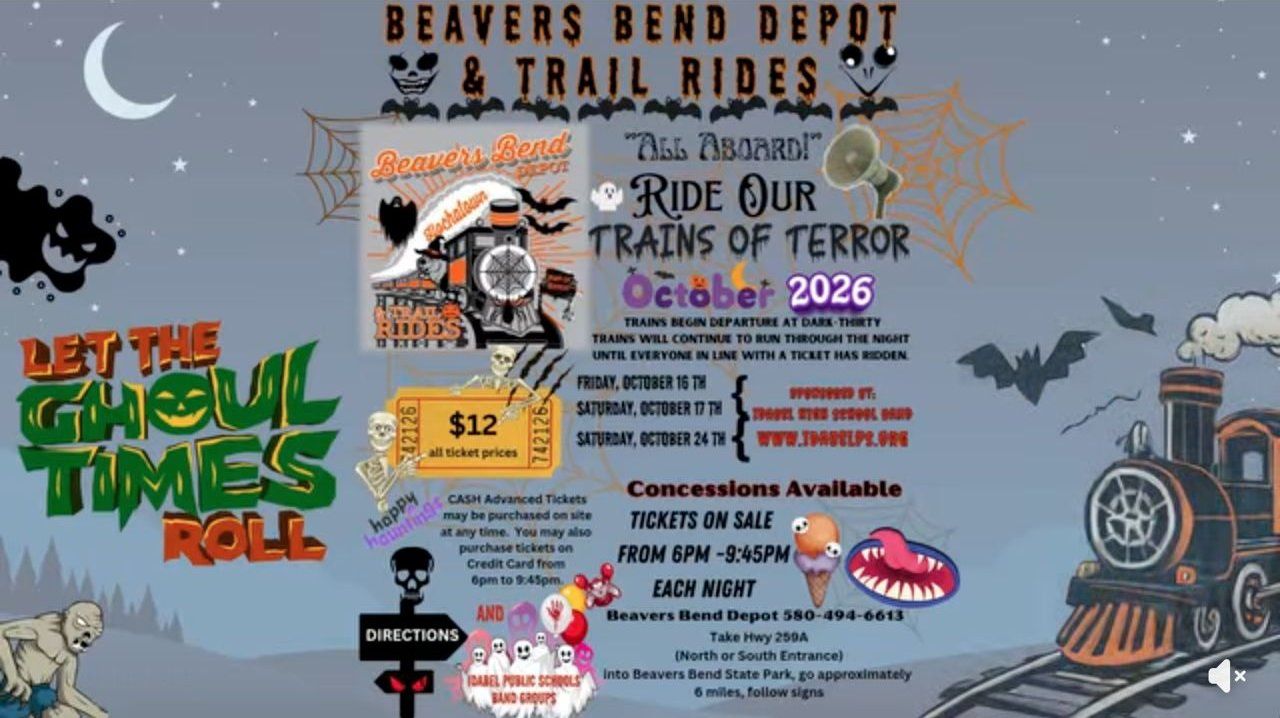 Trains of Terror at Beavers Bend Depot flyer