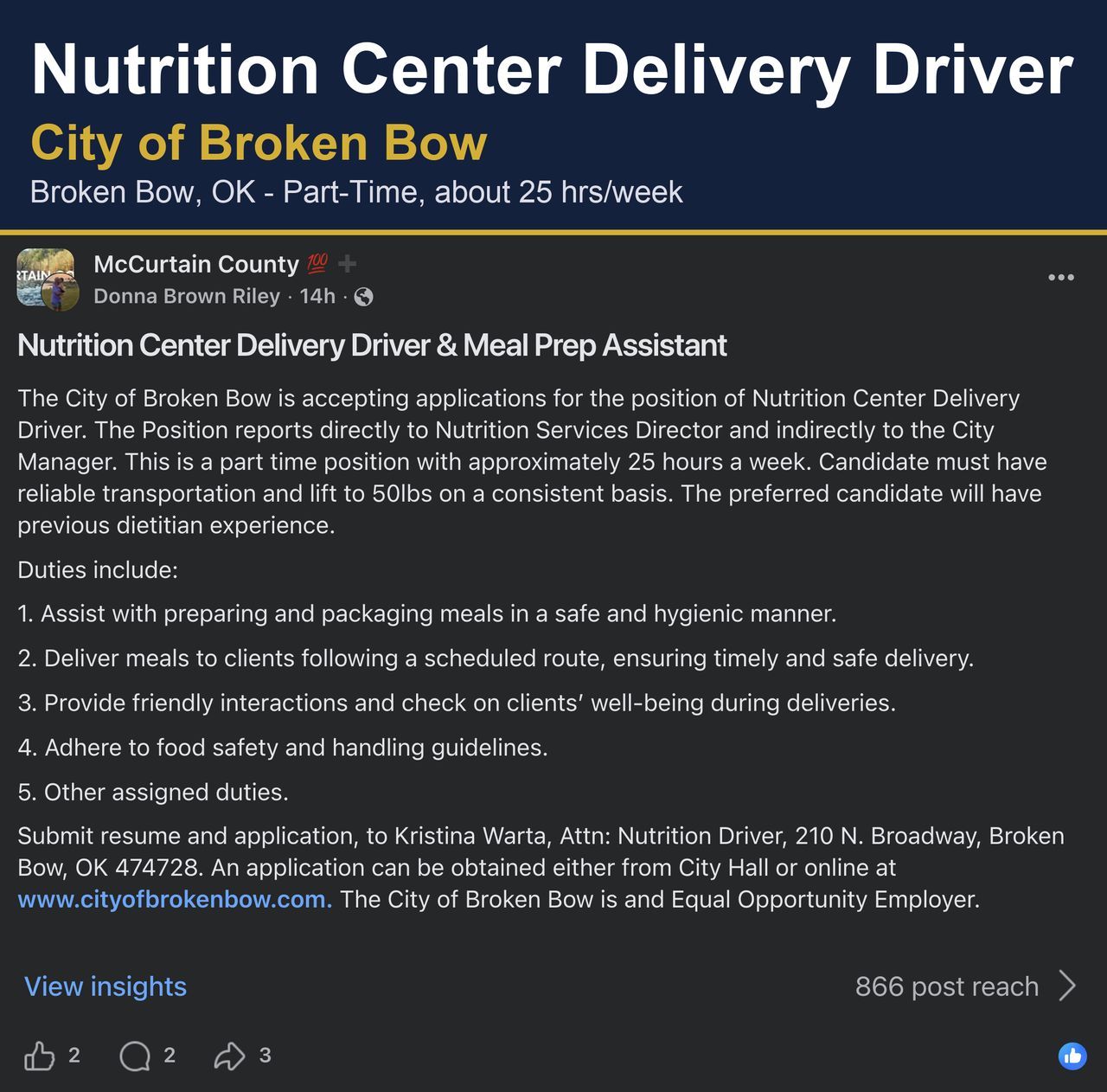 Nutrition Center Delivery Driver & Meal Prep Assistant image