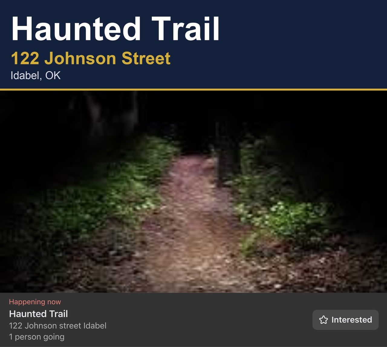 Haunted Trail in Idabel flyer