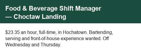 Food & Beverage Shift Manager image