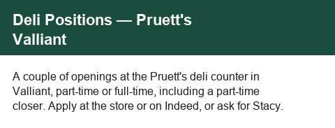 Deli Positions — Part-Time and Full-Time image