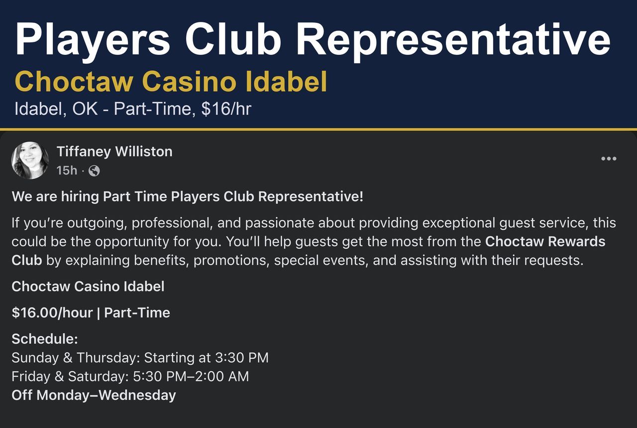 Part-Time Players Club Representative image