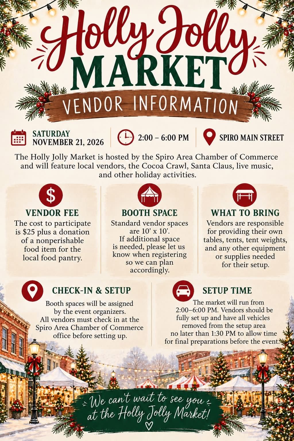 Holly Jolly Market in Spiro flyer