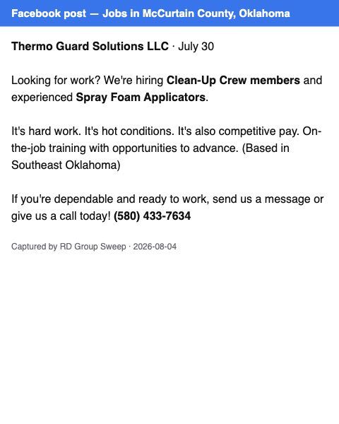 Clean-Up Crew Members & Spray Foam Applicators image