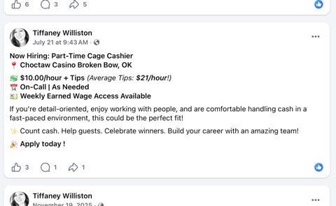 Cage Cashier (Part Time, On-Call) image