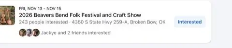 2026 Beavers Bend Folk Festival and Craft Show flyer