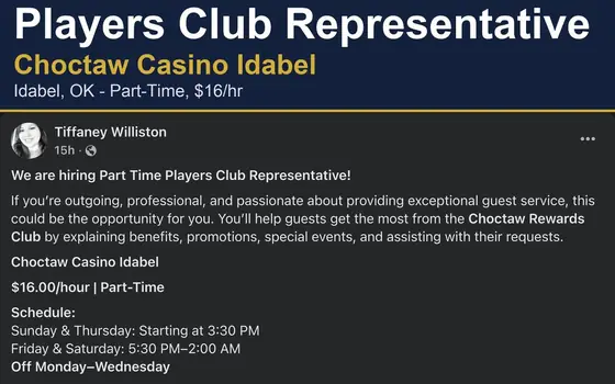 Part-Time Players Club Representative image