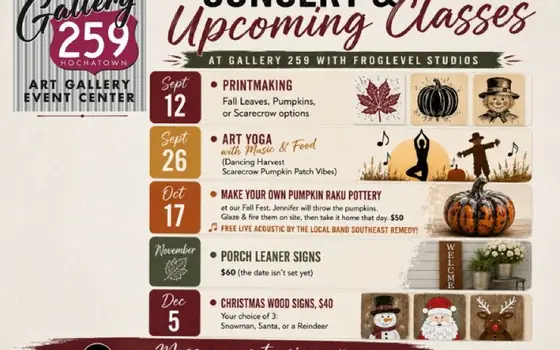 Christmas Wood Signs Class at Gallery 259 flyer